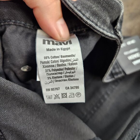 Mens Mavi Zach Straight Leg size 42x34 Mid Rise Black Denim Jeans - Picture 7 of 11